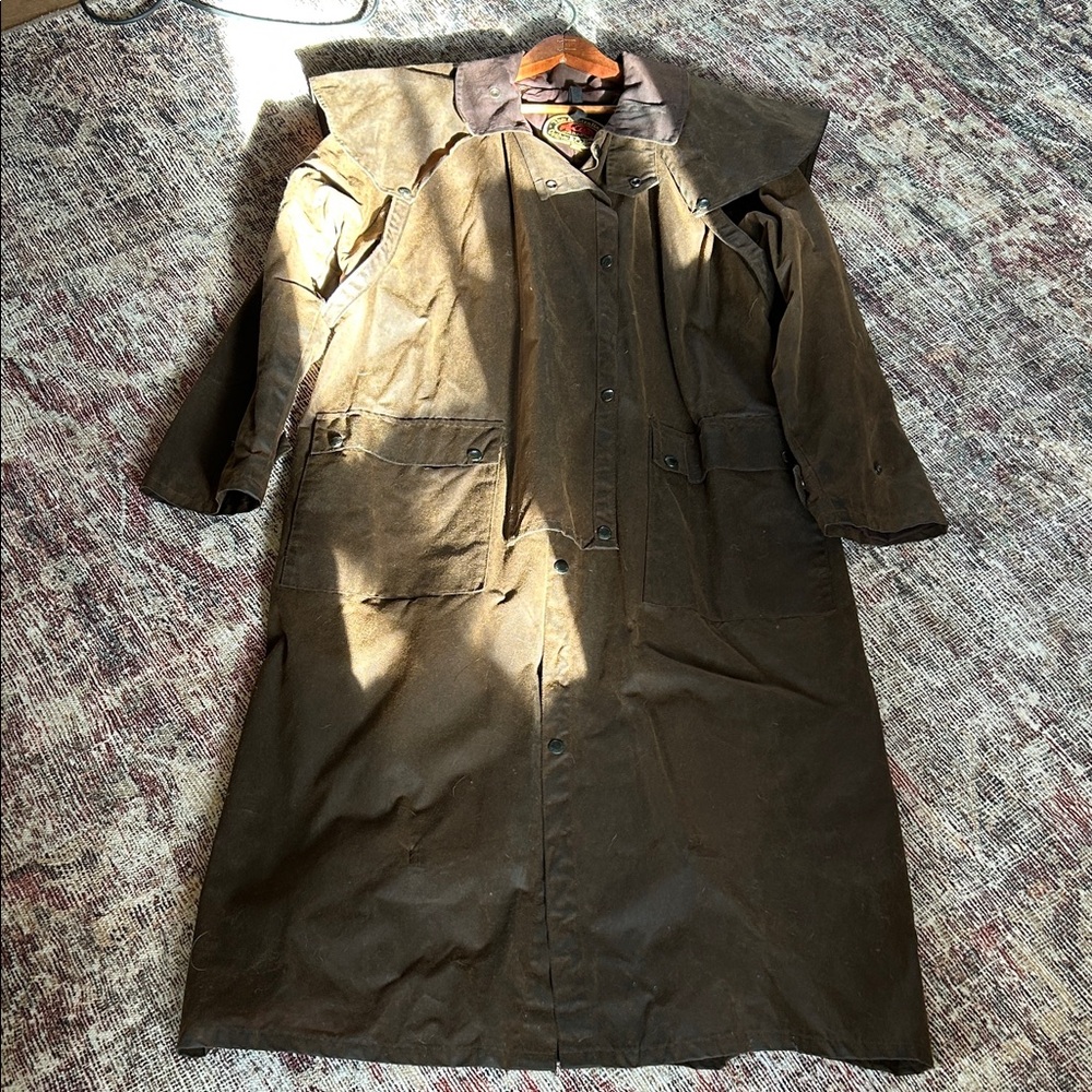 Men's Classic Brown Oilskin Herdsman’s Duster